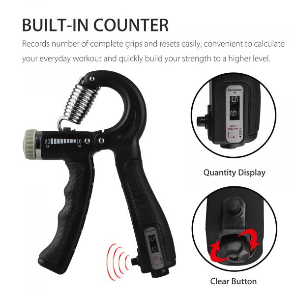 Hand Grip Strengthener, Adjustable Resistance 10- 60kg