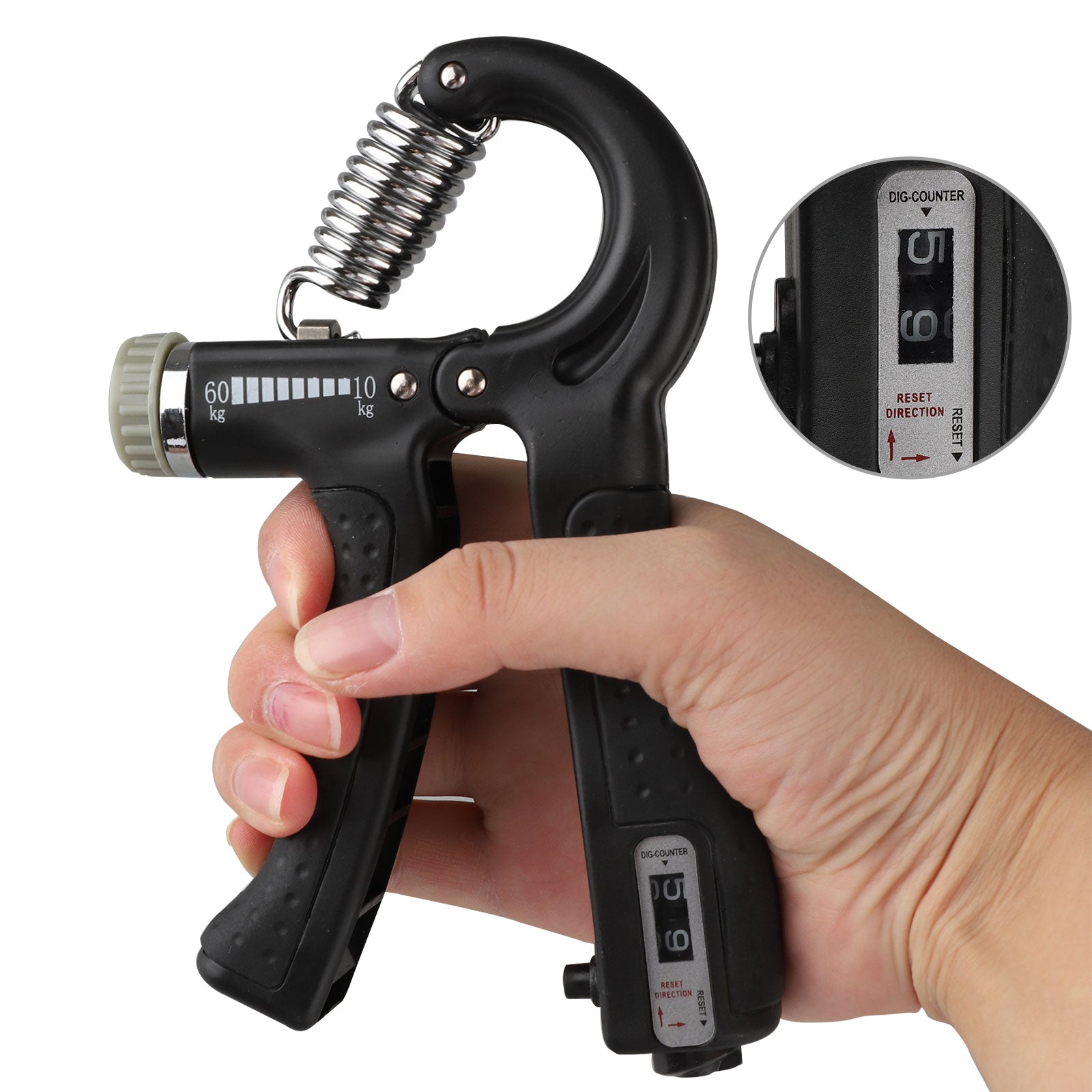 Hand Grip Strengthener, Adjustable Resistance 10- 60kg